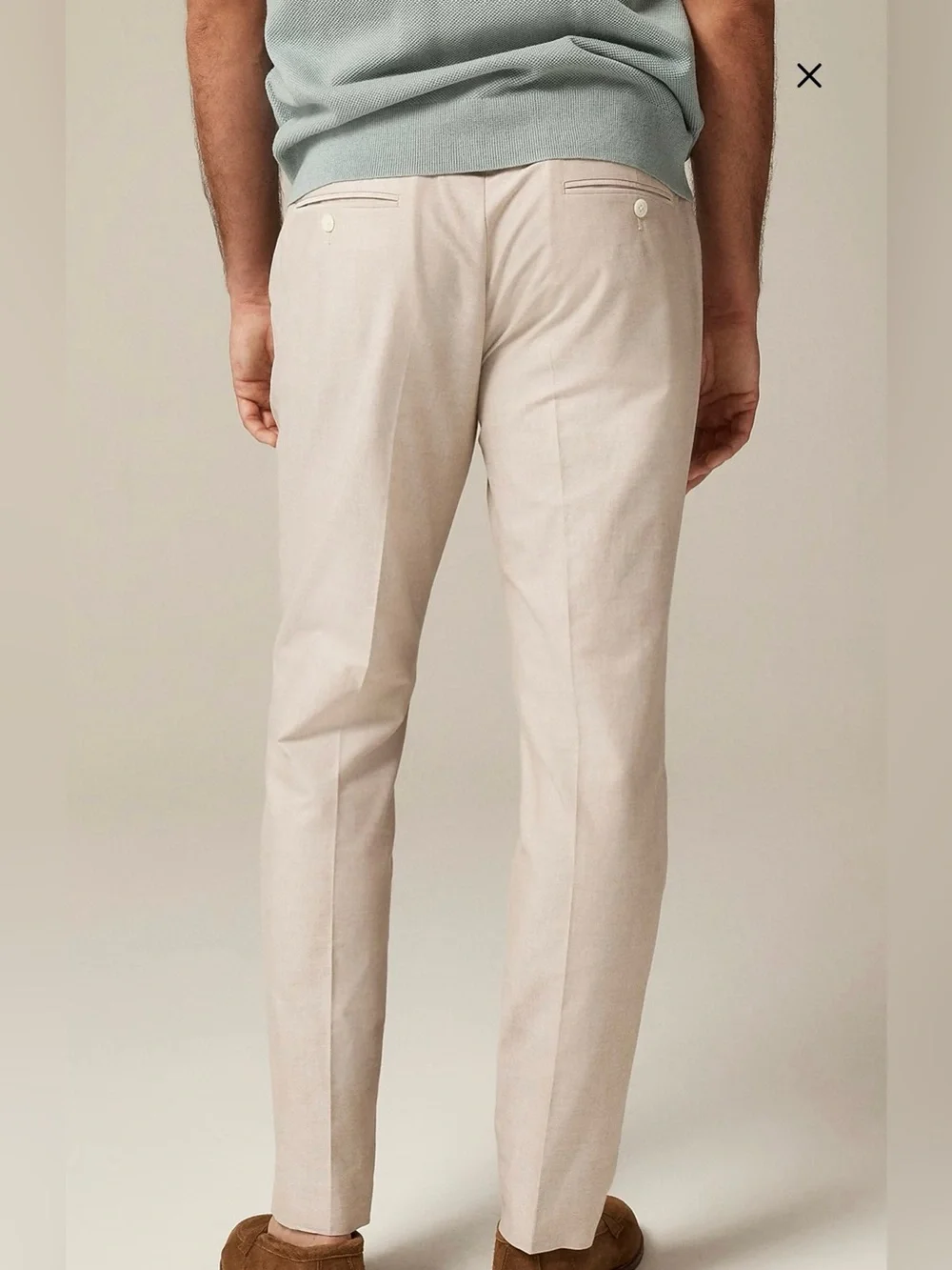 NWT J.Crew Men's 34/32 Khaki‎ Ludlow Slim-Fit Portuguese Cotton Oxford Suit Pant